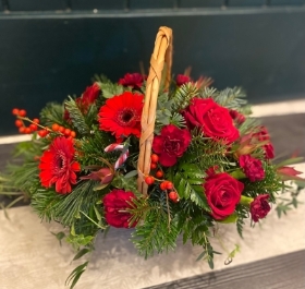 Christmas Spirit Basket Arrangement