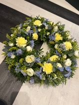 Baby Blue & Yellow Wreath