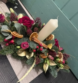 Berry Christmas Table Arrangement
