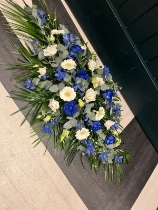 Blue & White Casket Spray