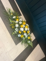 Casket Spray Yellow & White