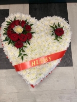 Large Red & White Heart Tribute
