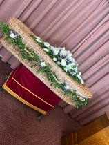 Wicker Casket Garland & Spray