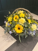 Yellow & Blue Basket Arrangement
